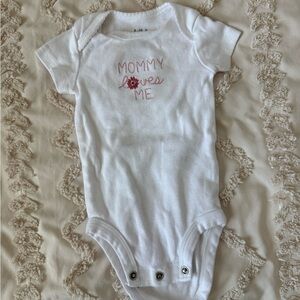 Child of Mine White Baby Onesie with Embroidery